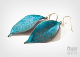 Alyxia Leaf Earrings with Copper Verdigris Finish