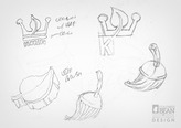 Early Concept Sketches for Kings Green Cleaning Logo Design